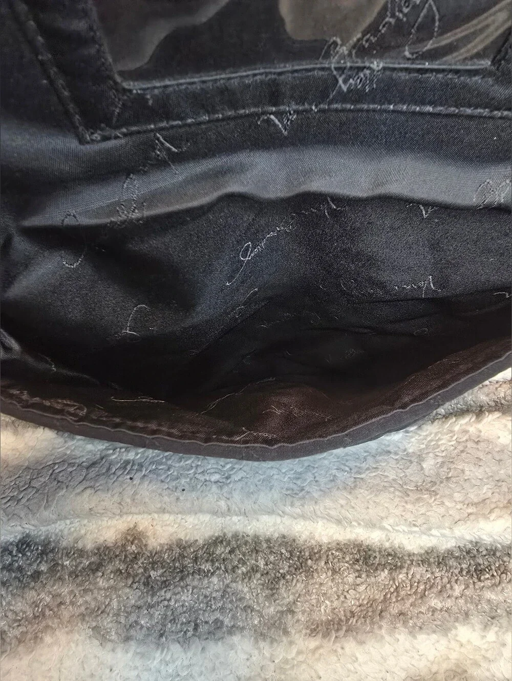 Vera Bradley Quilted Black Backpack with Gold Accent